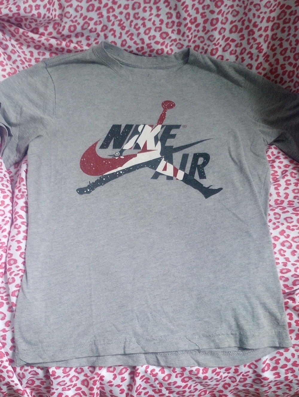 Nike Grey Tee with Red & Black Air Graphic